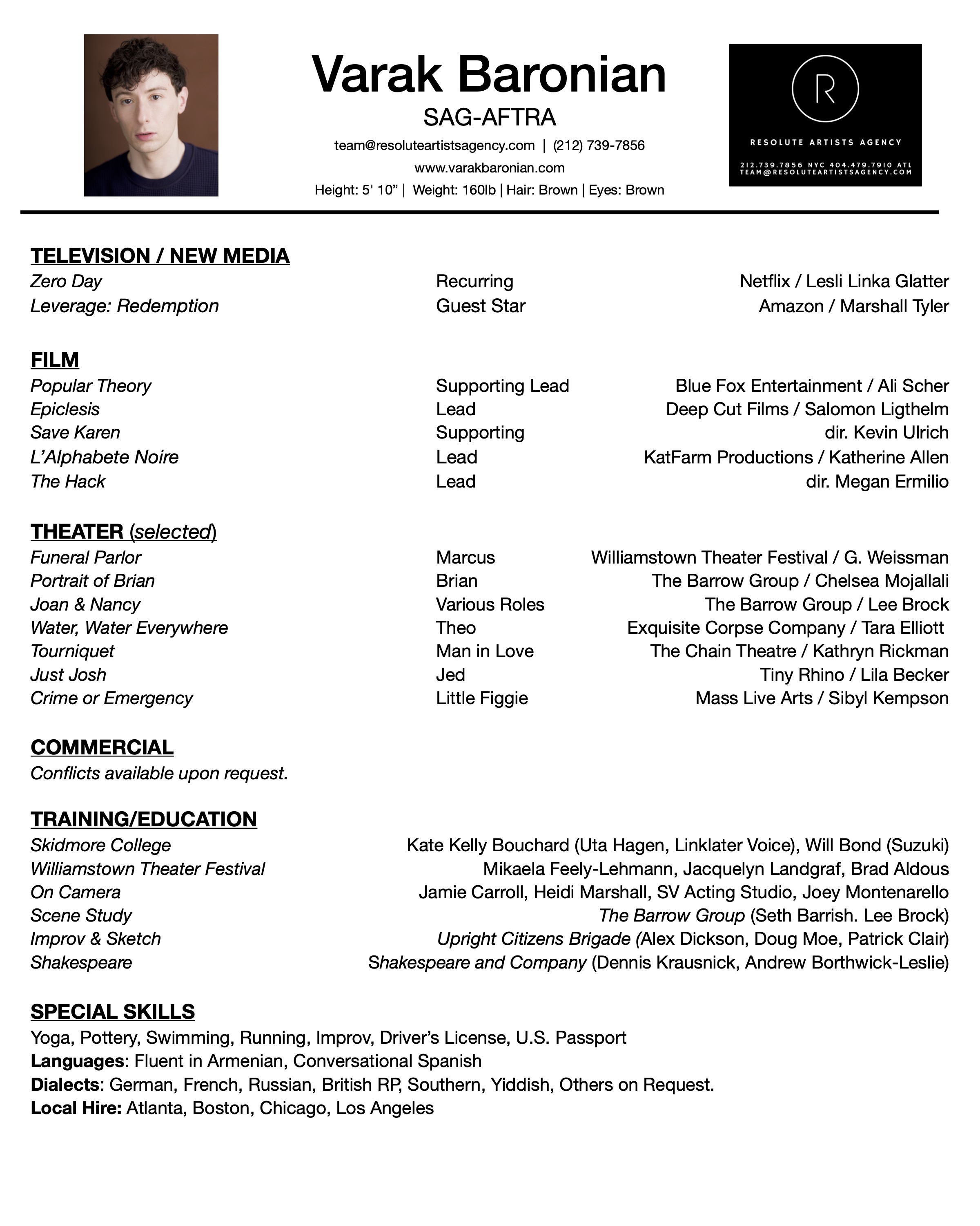 Varak Baronian Resume